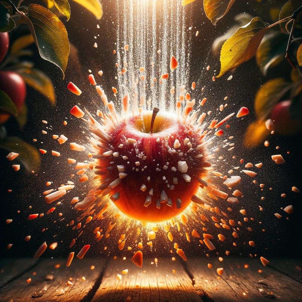 the discovery of gravity, covered in exploding crystals